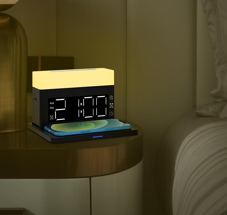 WT187 4 In One Wireless Magic Charger Qi Led Night Light Time Display Wireless Charger For Apple Watch