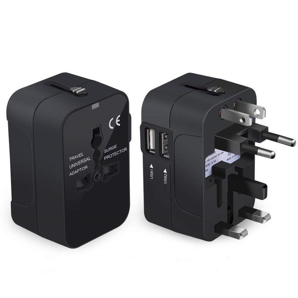 WT209 1PC Universal Travel Plug Adapter 2 USB Port World Travel AC Power Charger Adapter AU US UK EU Converter Adapter USB Charger New