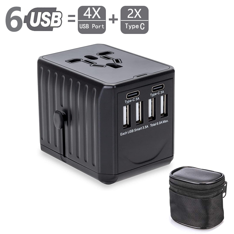 WT212 International Universal Travel All-in-one Power Chargers Type C Adapter USB Charger Worldwide Wall Sockets for EU US UK AU Plug