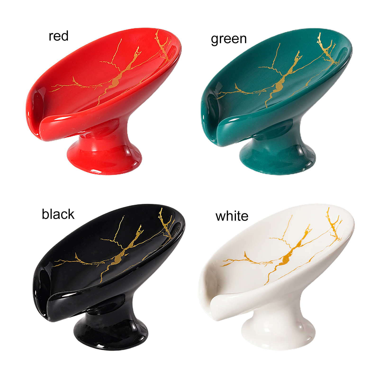 WT221 Storage Tray Sponge Handle Soap Leaf Ceramic Nordic Tub Suction New Creative Bathroom Tool Easy To Clean