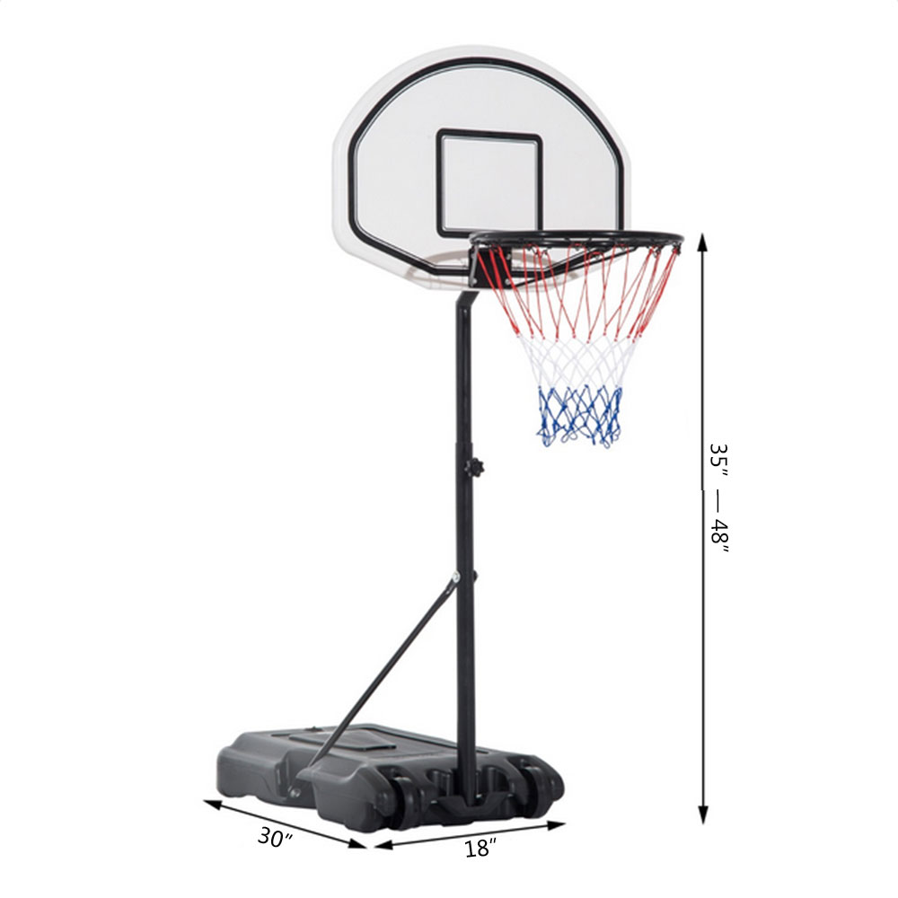 WT247 28x 19 Inch Backboard Adjustable Pool Basketball Hoop System Stand Kid Poolside Swimming Water Training Set Basketball