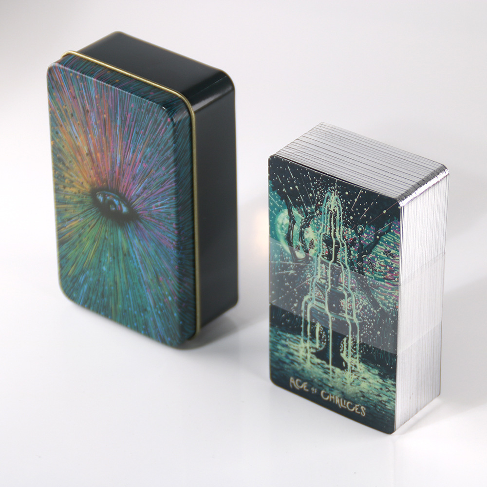 WT008 Hot stamping process high-grade iron box tarot brand