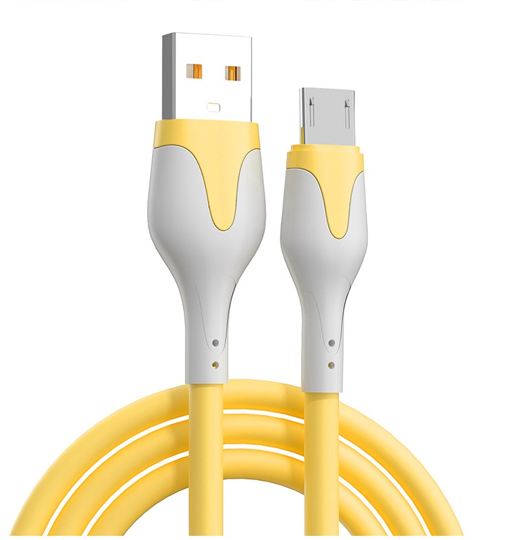 WT110 Liquid soft glue data cable two-color fast charging USB mobile phone charging cable