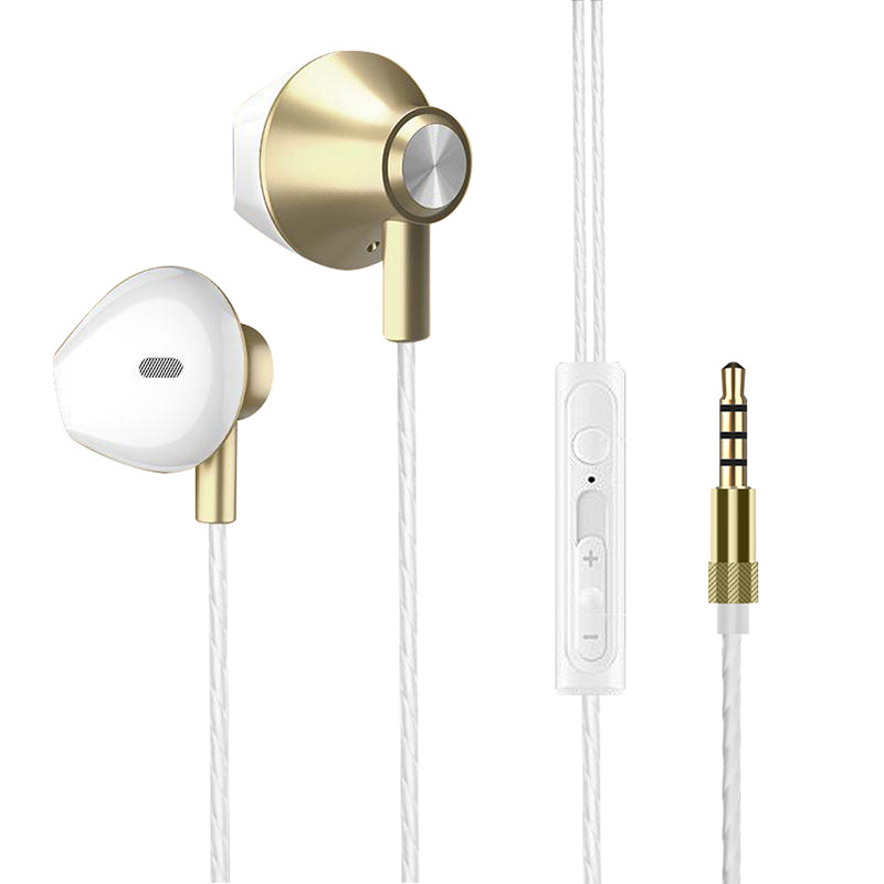 WT117 Mobile phone ear line control metal heavy bass gaming computer wired headset in-ear gaming headset