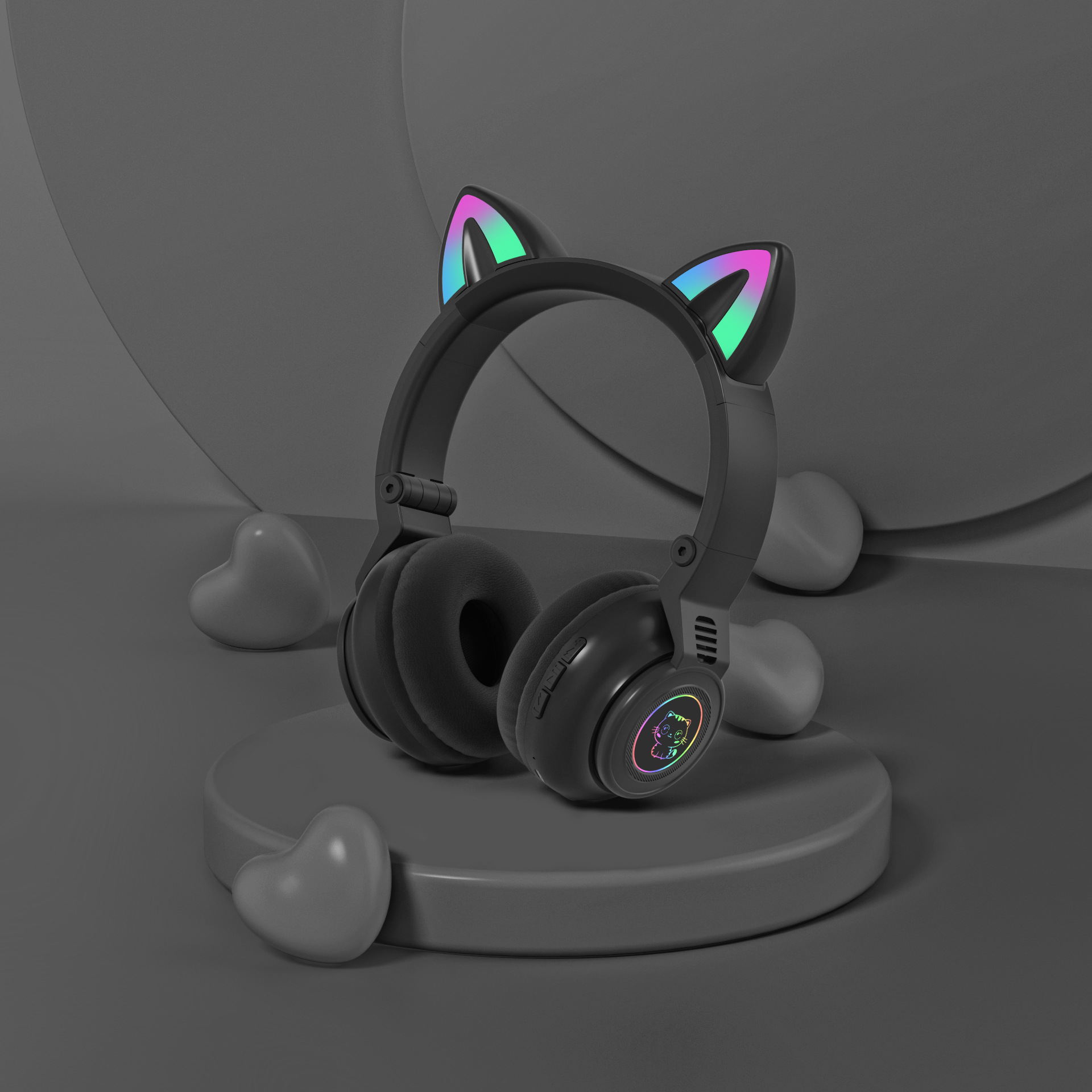 WT125 Cat ear Bluetooth headset cute trend wireless sports headphones for long battery life
