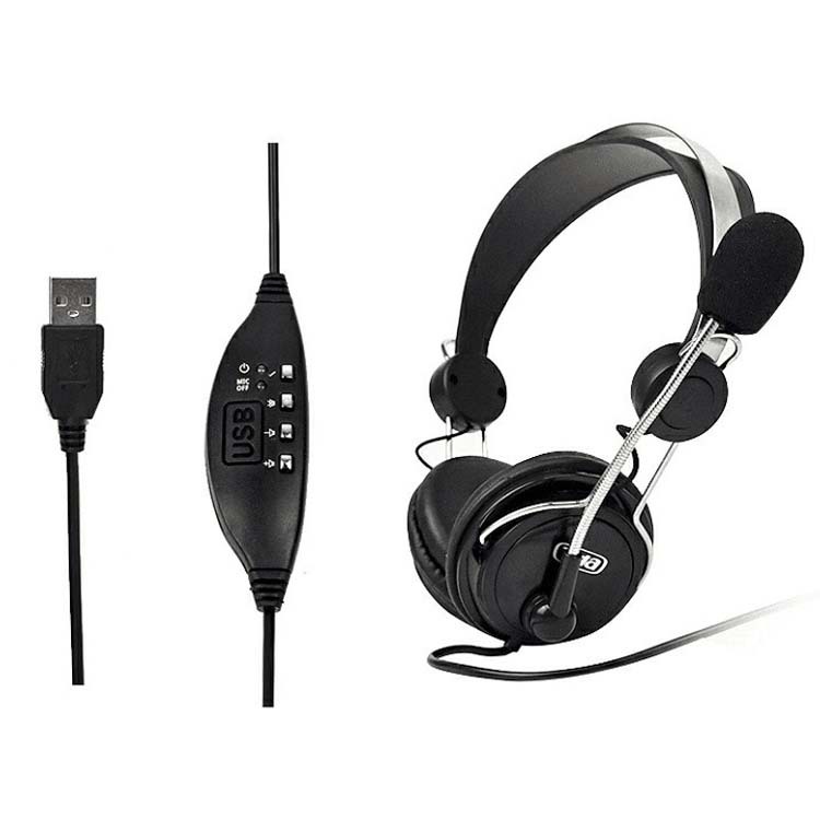 WT129 Head-mounted USB plug computer headset headset