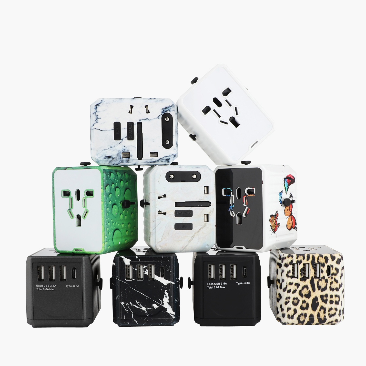 WT135 Adapter socket travel plug multi USB charger power conversion plug socket converter