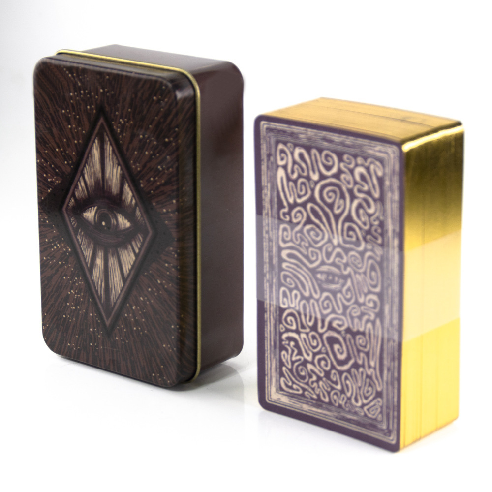 WT002 Hot stamping process high-grade iron box tarot brand